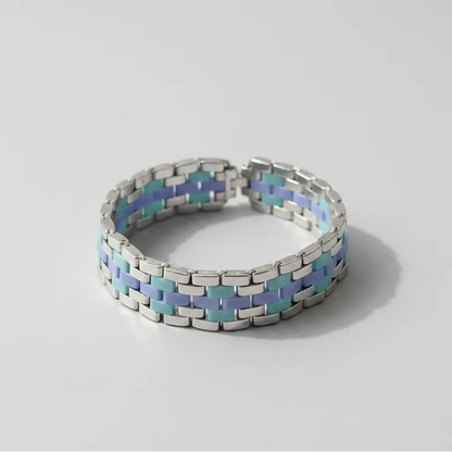 Azure Flow Bracelet | Handmade Miyuki Tila Jewelry