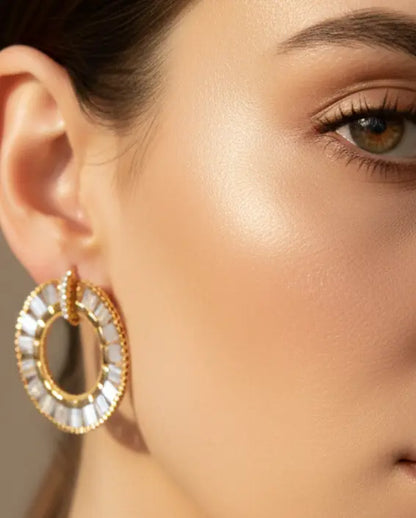 Ivory Halo Earrings | Gold Miyuki Hoop Jewelry