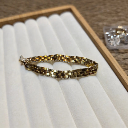 Golden Structure Bracelet | Minimal Gold Miyuki Tila Jewelry - Gemnglow