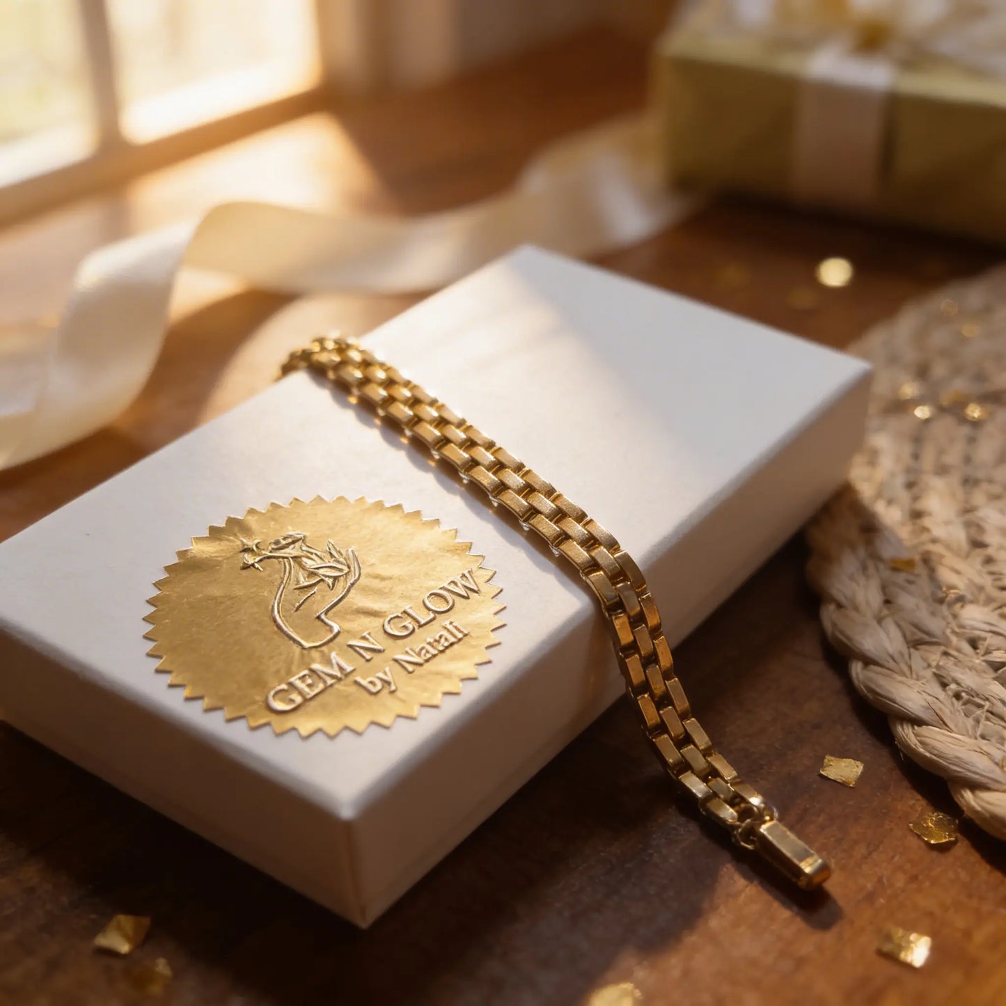 Golden Structure Bracelet | Minimal Gold Miyuki Tila Jewelry - Gemnglow