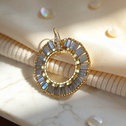Ivory Halo Earrings | Gold Miyuki Hoop Jewelry - Gemnglow